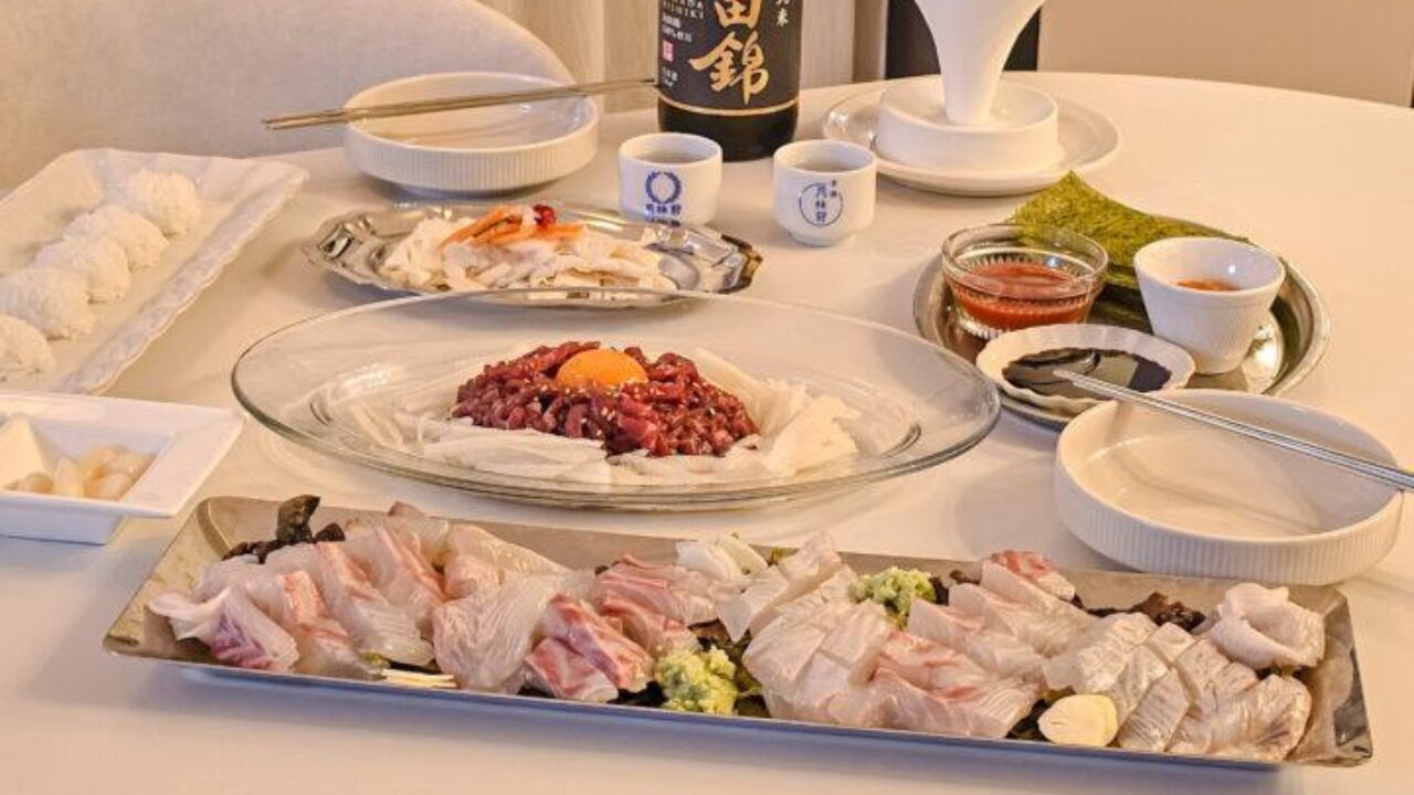 韓国の刺身とユッケ